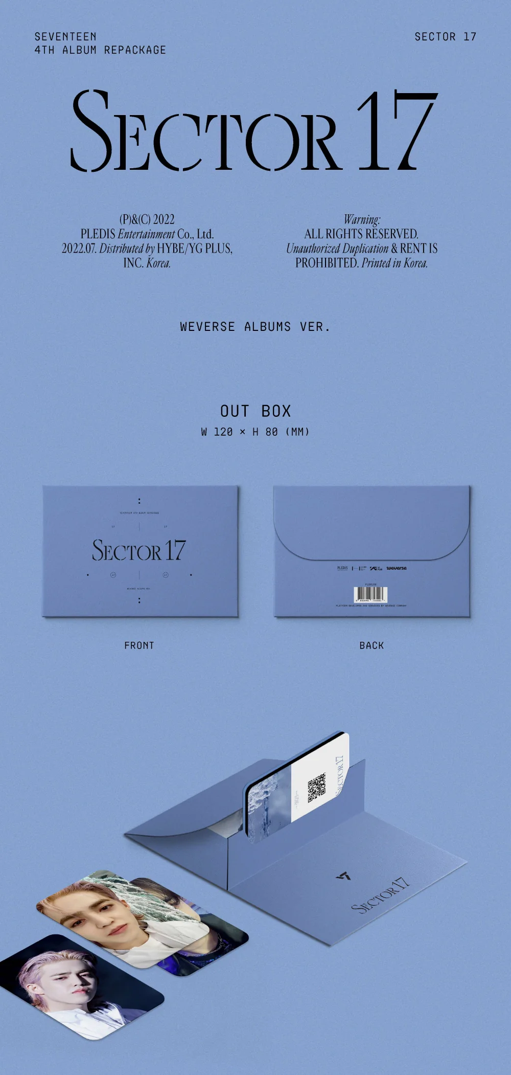 SEVENTEEN - SECTOR 17 [Weverse Albums ver.] QR Card+Free Gift - Image 2
