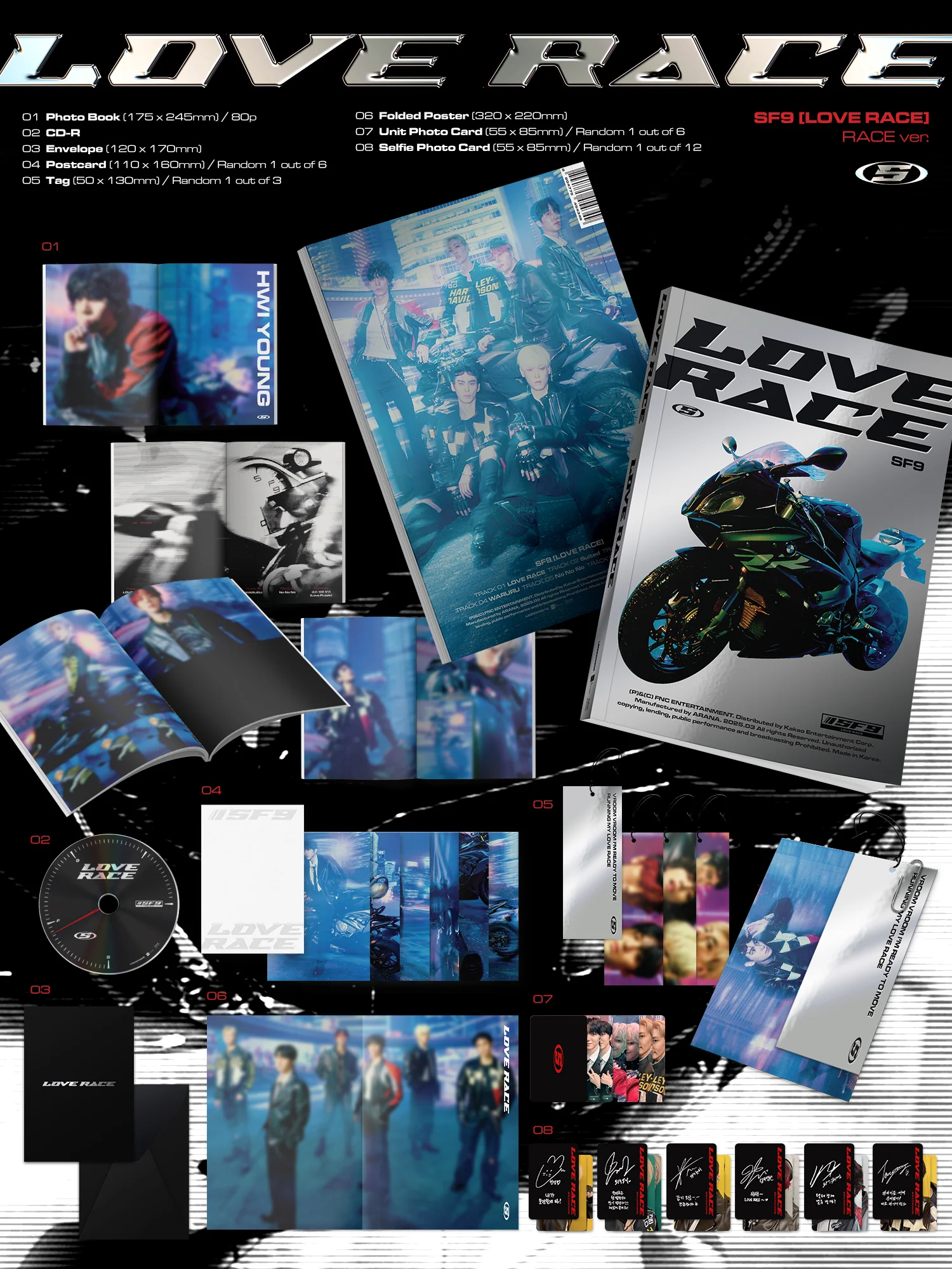 SF9 - 15th Mini Album Love Race CD - Image 2