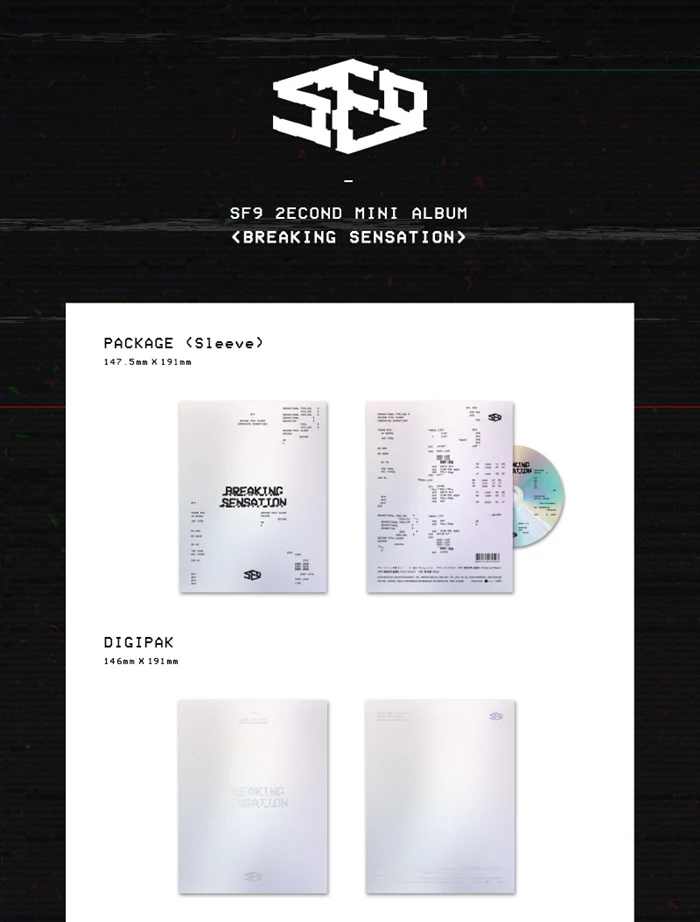SF9 - BREAKING SENSATION (2nd Mini) Album + Booklet + Concept Photocard + Selfie Photocard - Image 2
