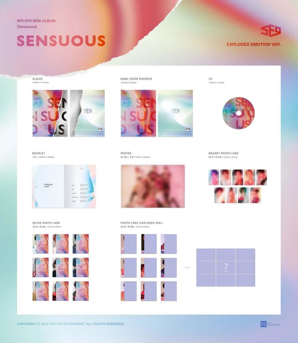 SF9 - Sensuous (5th Mini Album) [Random ver.] Album - Image 3