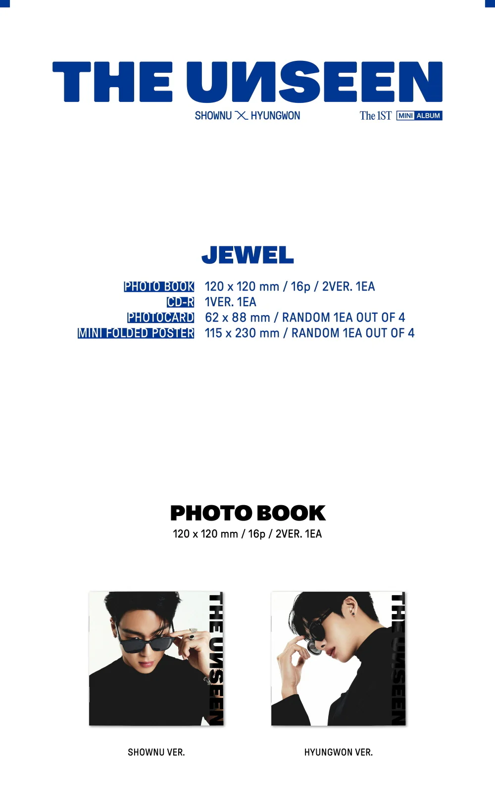 SHOWNU X HYUNGWON - THE UNSEEN Jewel Ver Limited edition CD - Image 2