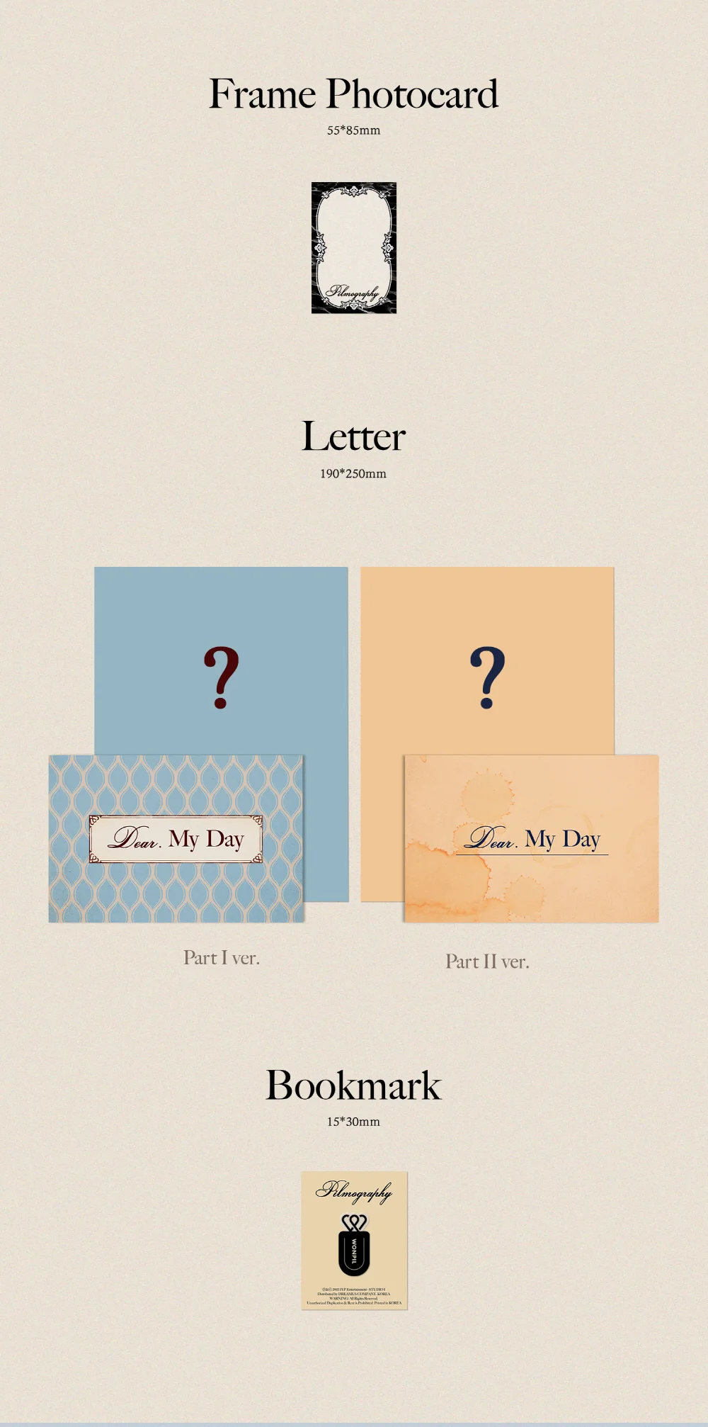 [SOUNDWAVE LUCKY DRAW] WONPIL DAY6 - Pilmography (Vol.1) Album+Pre-Order Benefit+Extra Photocards Set - Image 6