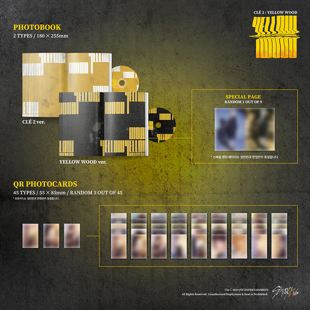 STRAY KIDS - Clé 2 : Yellow Wood (Special Album) [Normal - Random ver.] Album+Extra Photocards Set - Image 3