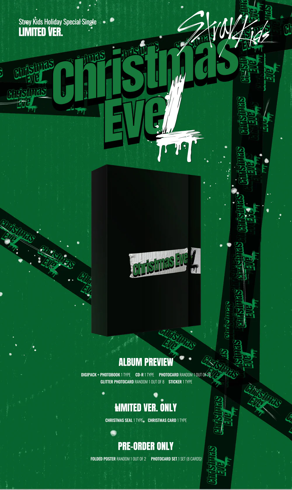 STRAY KIDS - Holiday Special Single Christmas EveL [Limited ver.] Album+Extra Photocards Set - Image 2