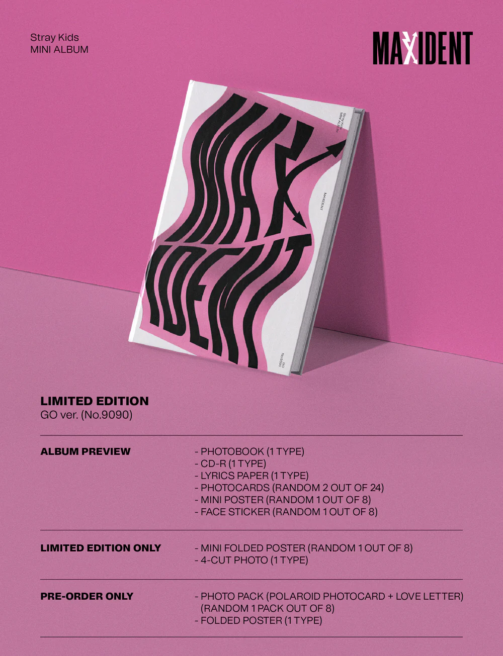 Stray Kids - MAXIDENT [GO ver.(Limited Edition)] Album+Pre-Order Benefit - Image 2