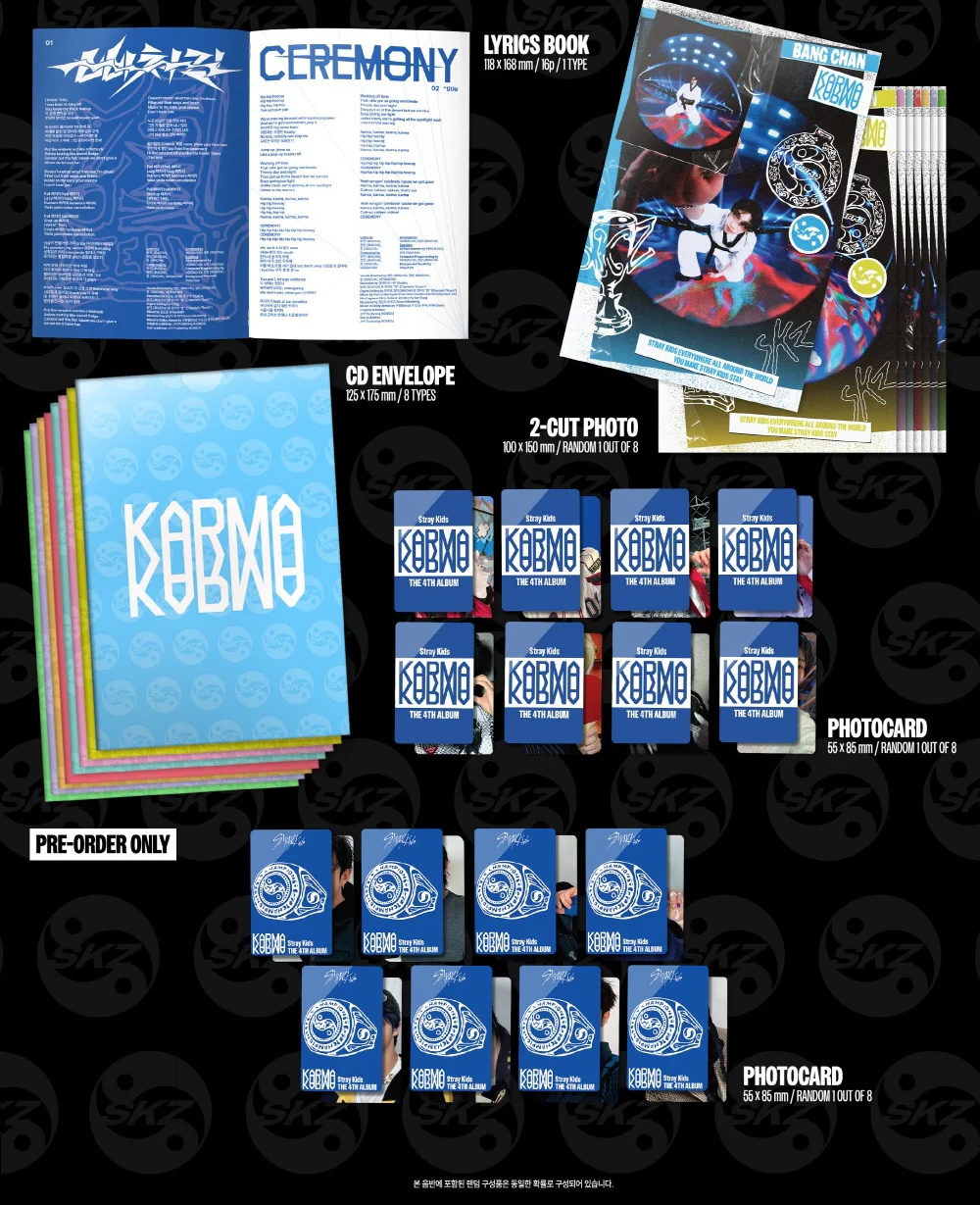 Stray Kids - Vol.4 Karma Accordion version CD+Pre-Order Gift+Extra Photocards Set - Image 3