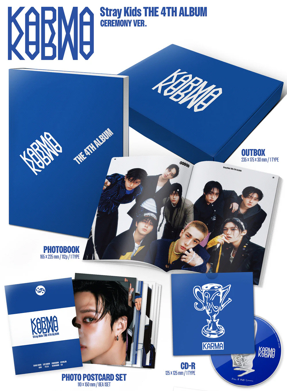 Stray Kids - Vol.4 Karma Standard version CD+Extra Photocards Set - Image 2