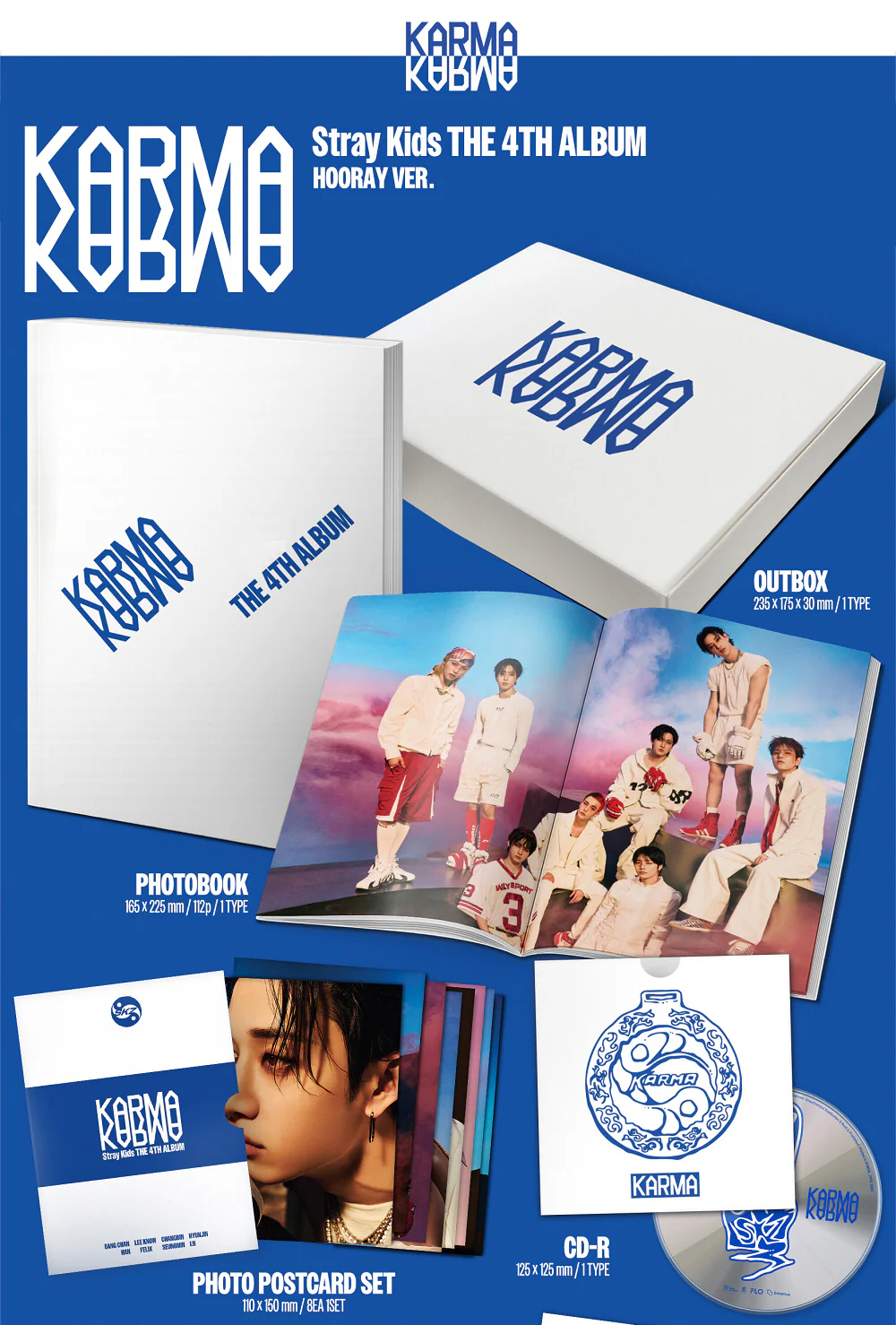 Stray Kids - Vol.4 Karma Standard version CD+Extra Photocards Set - Image 4