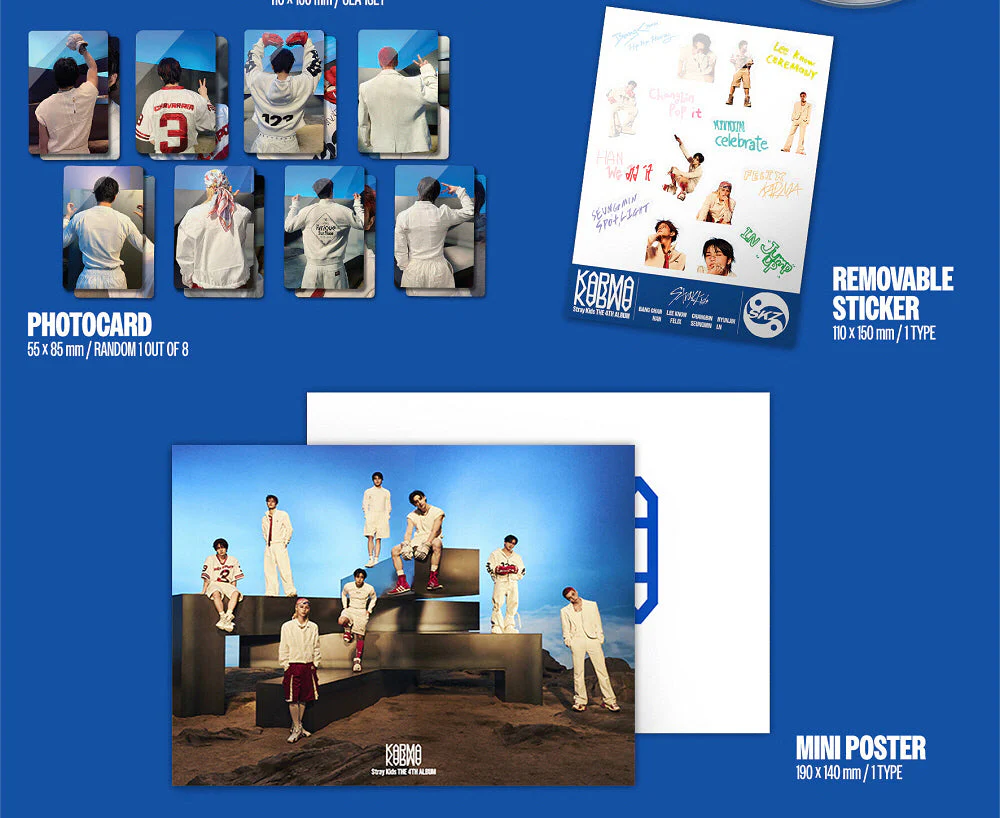 Stray Kids - Vol.4 Karma Standard version CD+Extra Photocards Set - Image 5
