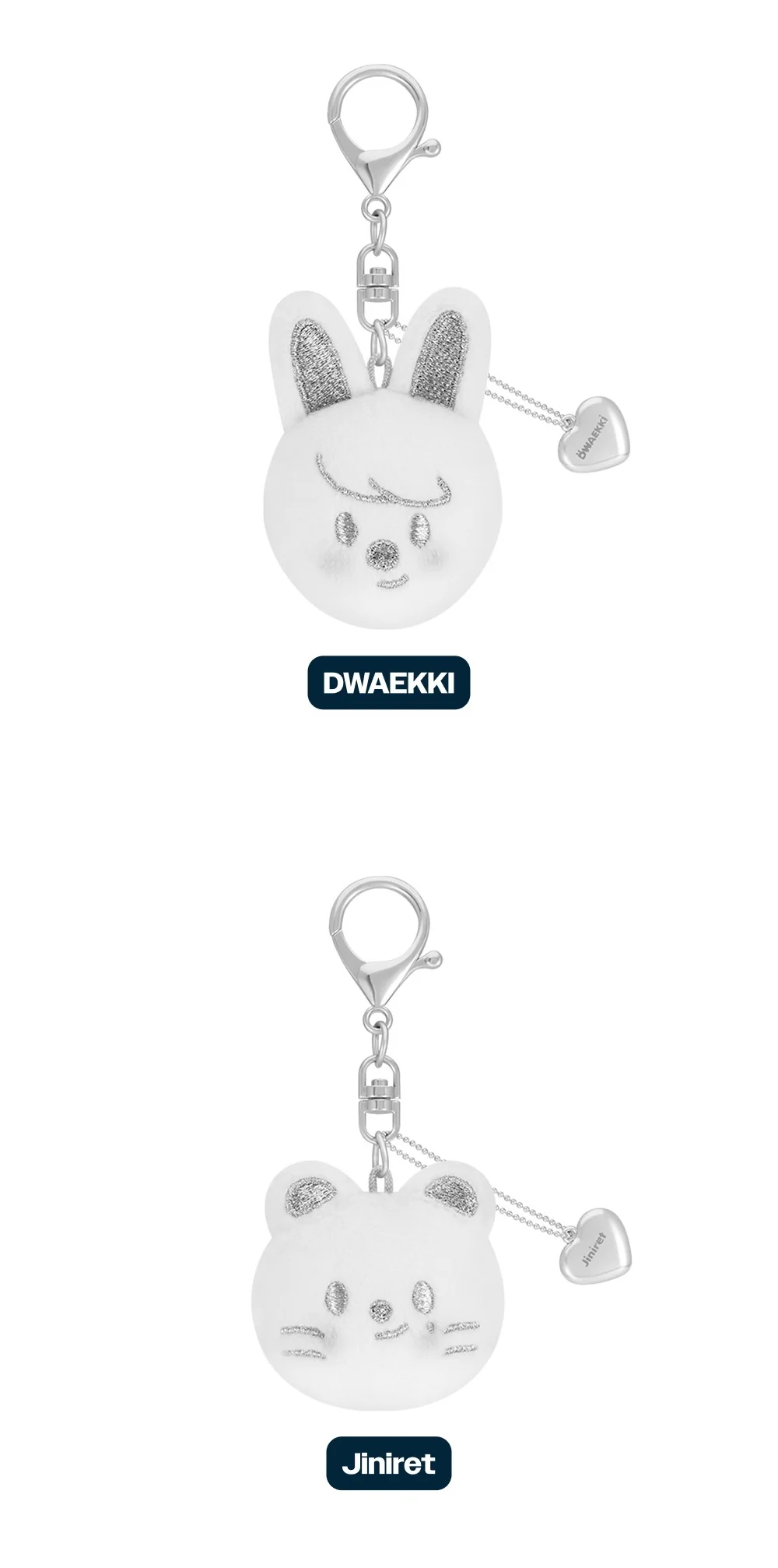 [PRE-ORDER] Stray Kids - World Tour <dominATE : celebrATE> Official MD - SKZOO FACE KEYRING SILVER Ver. - Image 3