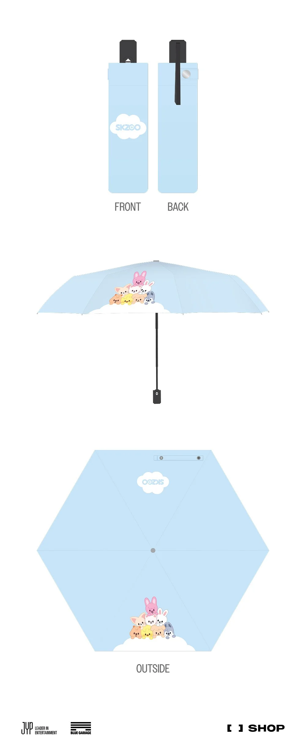 [PRE-ORDER] Stray Kids - World Tour <dominATE : celebrATE> Official MD - SKZOO FOLDING SUN UMBRELLA - Image 2