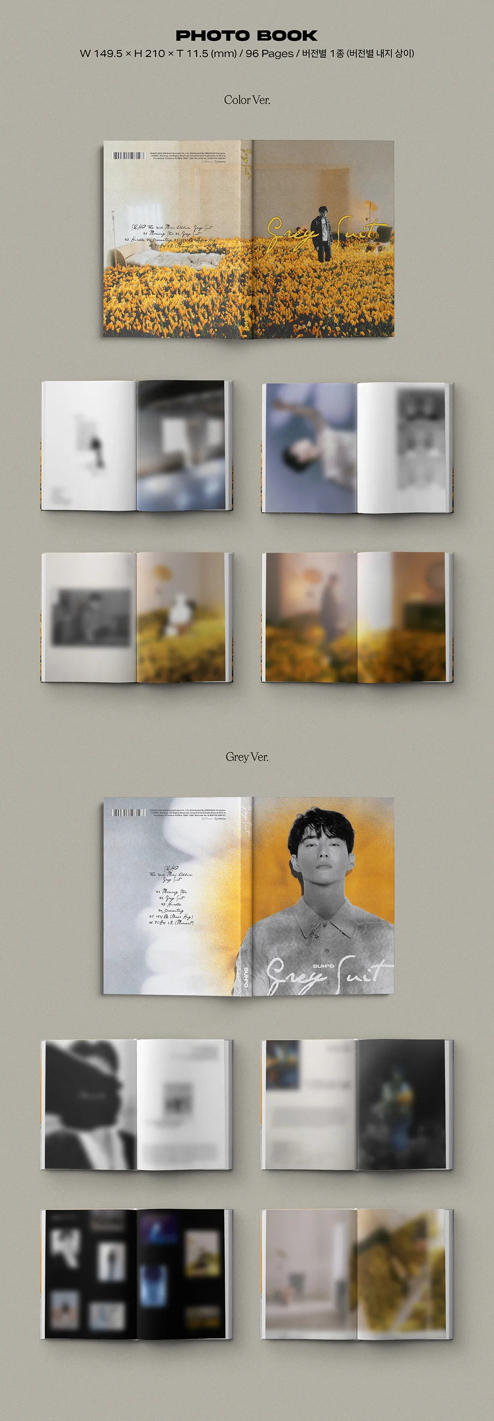 SUHO EXO - Grey Suit [Photobook ver.] (2nd Mini Album) - Image 3