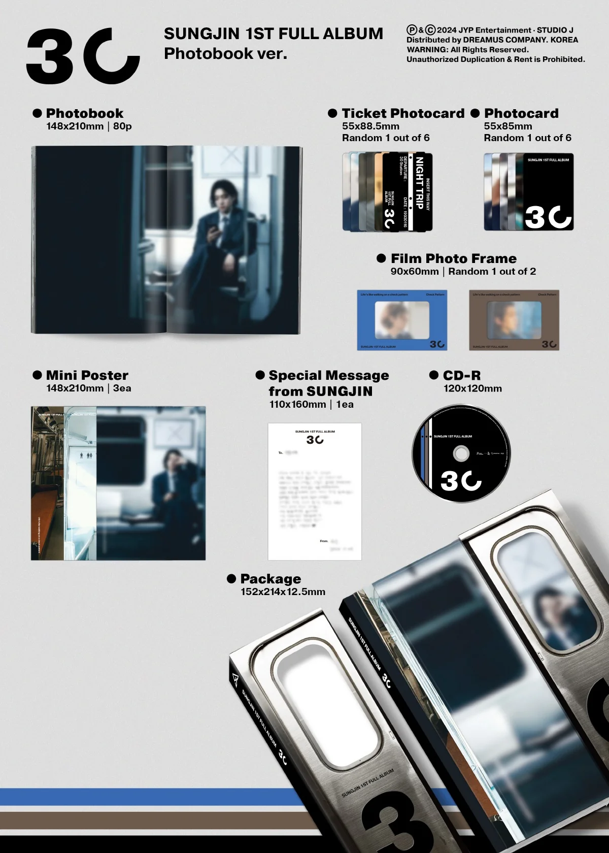 Sungjin Day6 - 1st Full Album 30 Photobook version CD - Image 2