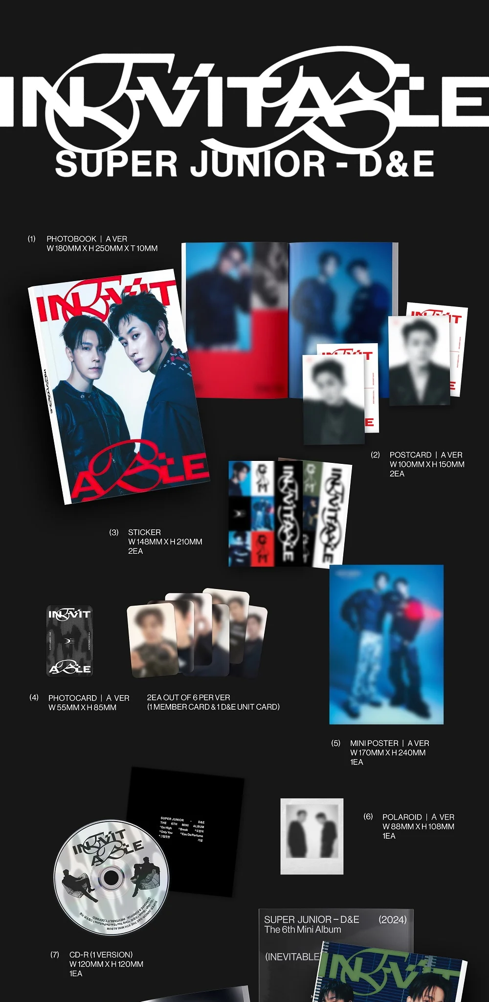 SUPER JUNIOR D&E - 6th Mini Album Inevitable CD - Image 2