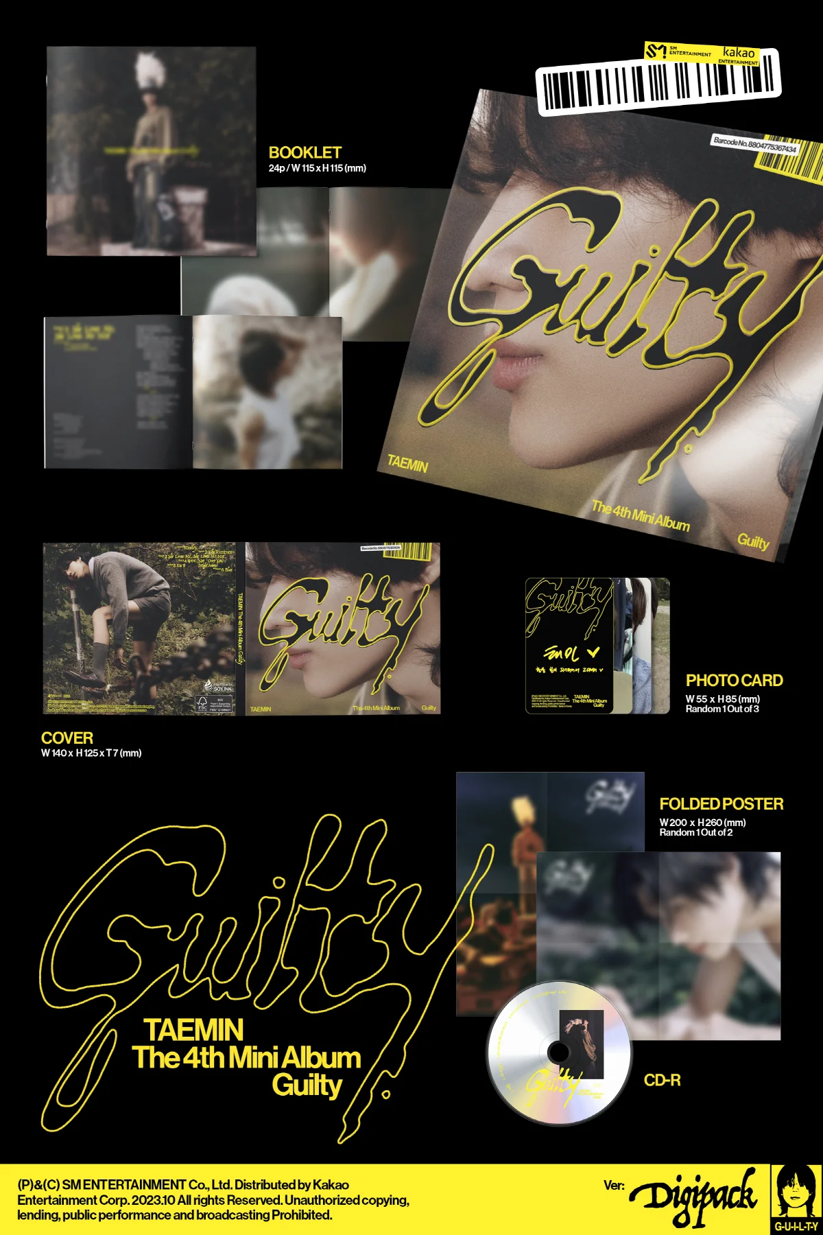 TAEMIN SHINee - 4th Mini Album Guilty [Digipack Ver.] - Image 2