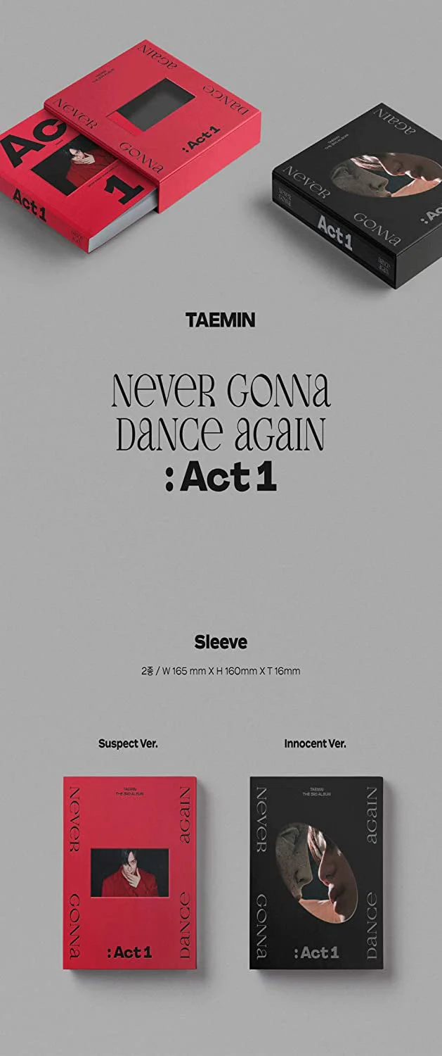 Taemin Shinee - Never Gonna Dance Again : Act 1 (Vol.3) Album+Extra Photocards Set (Random ver.) - Image 2