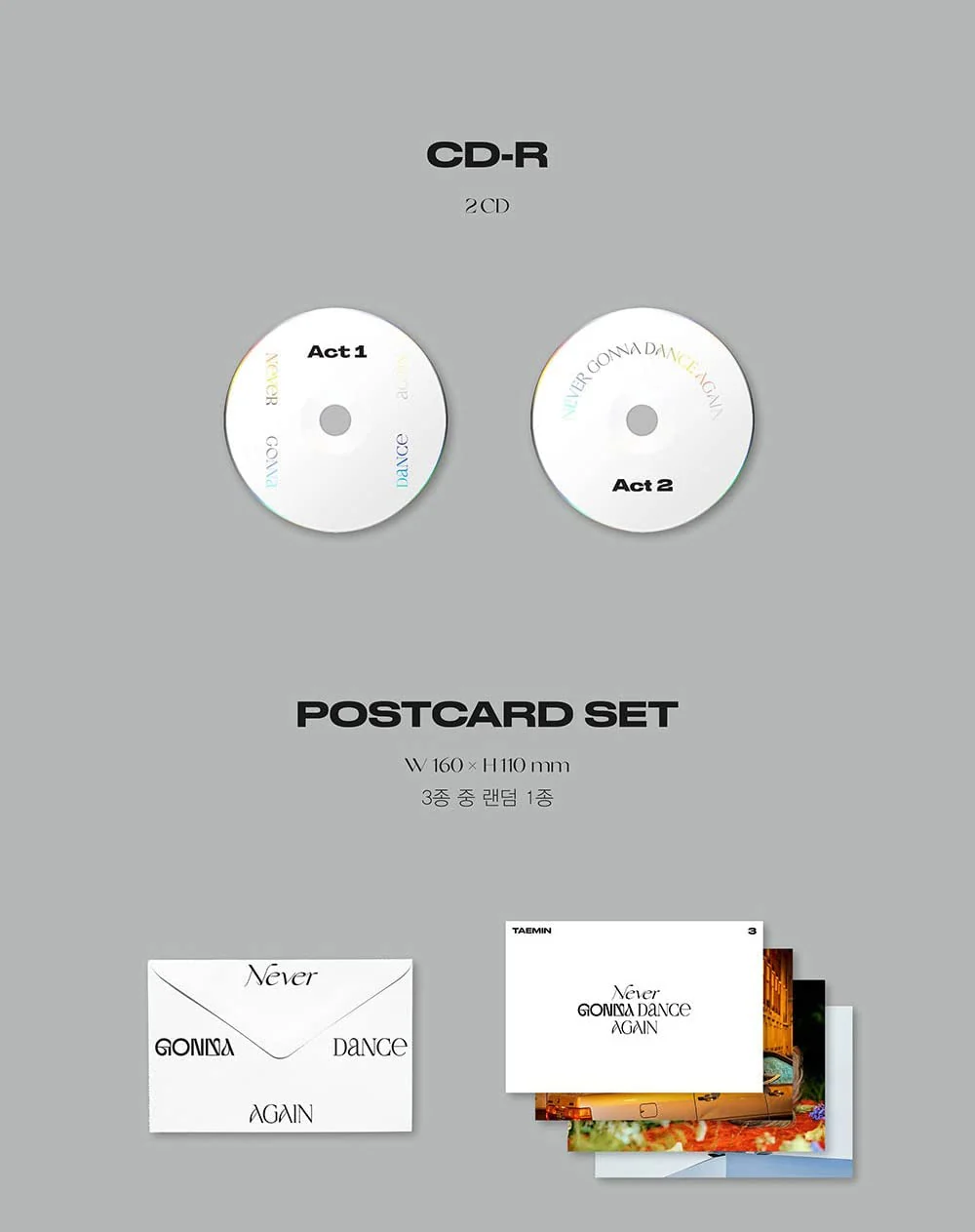 TAEMIN SHINee - NEVER GONNA DANCE AGAIN Extended Album+Extra Photocards Set - Image 5