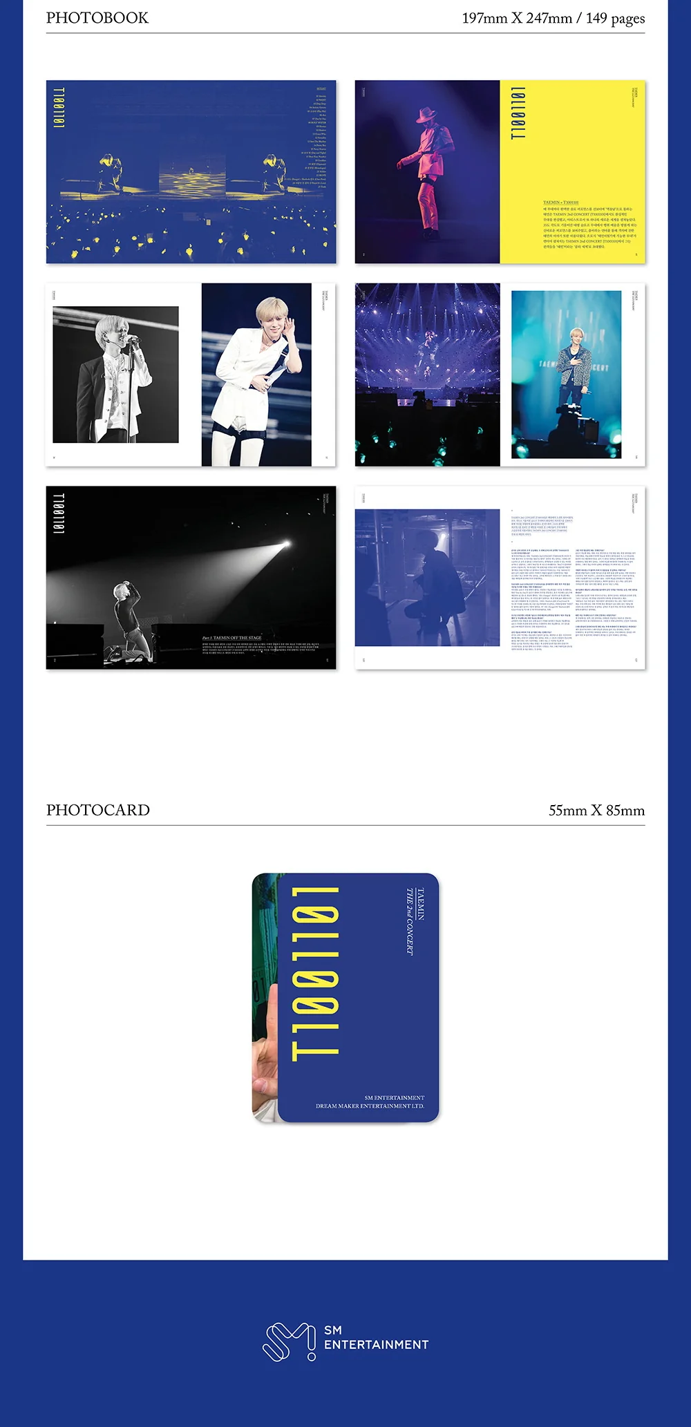 TAEMIN SHINee - T1001101 Concert Photobook+Extra Photocards Set - Image 3