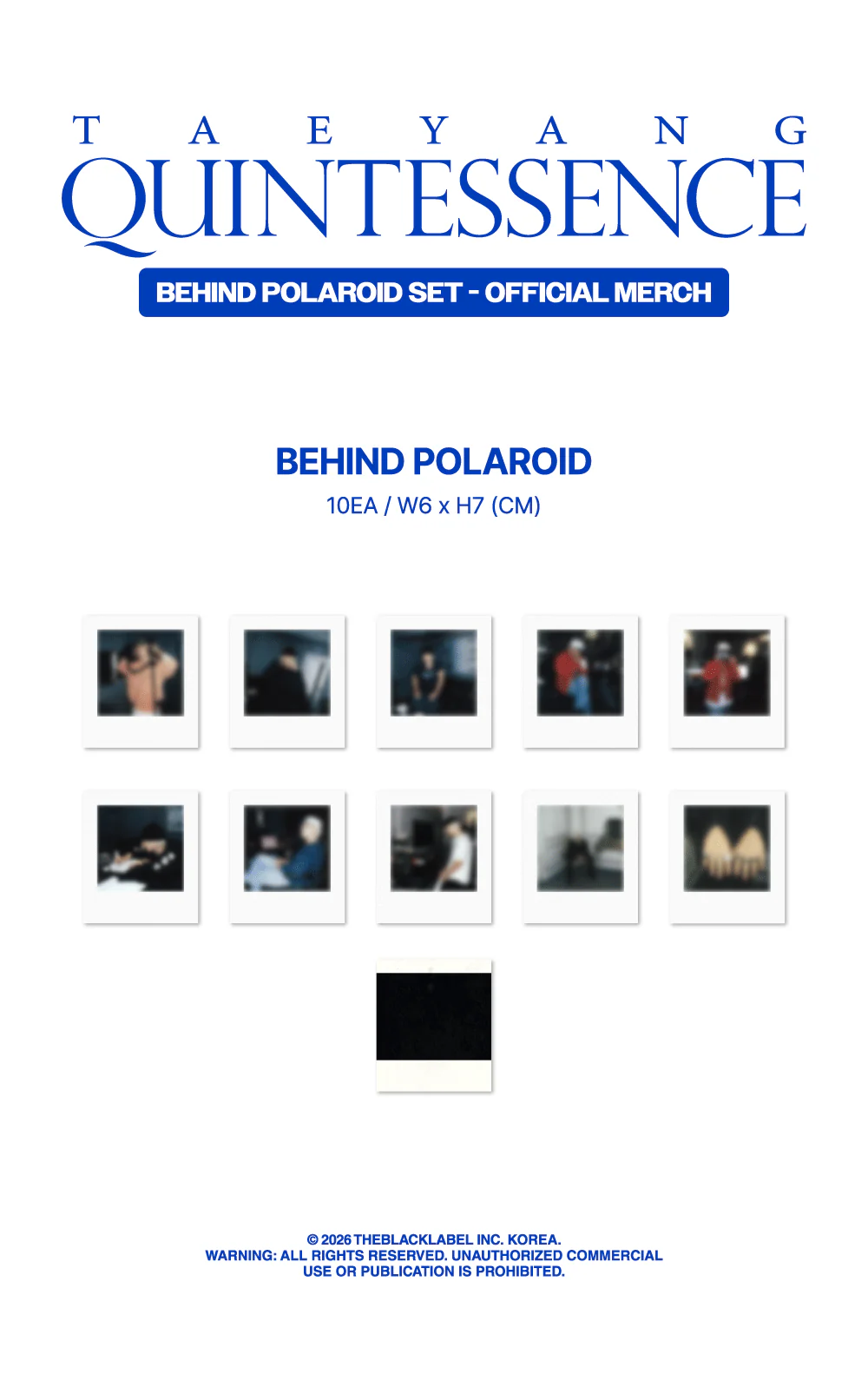 TAEYANG QUINTESSENCE Official Merch - BEHIND POLAROID SET - Image 2