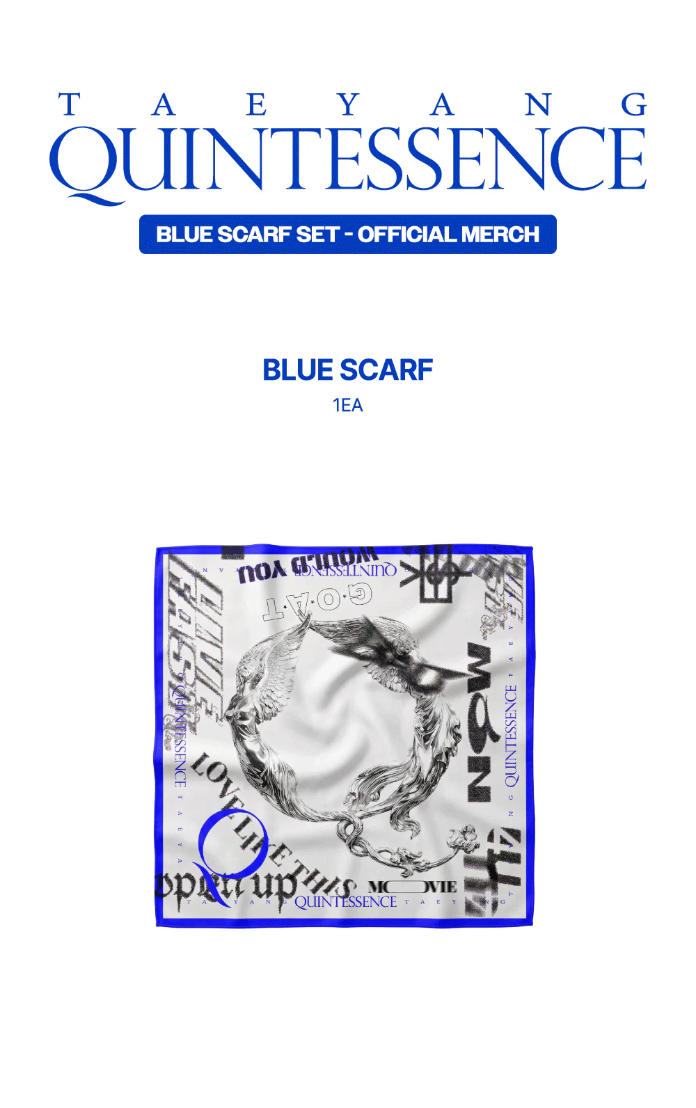 TAEYANG QUINTESSENCE Official Merch - BLUE SCARF SET - Image 2
