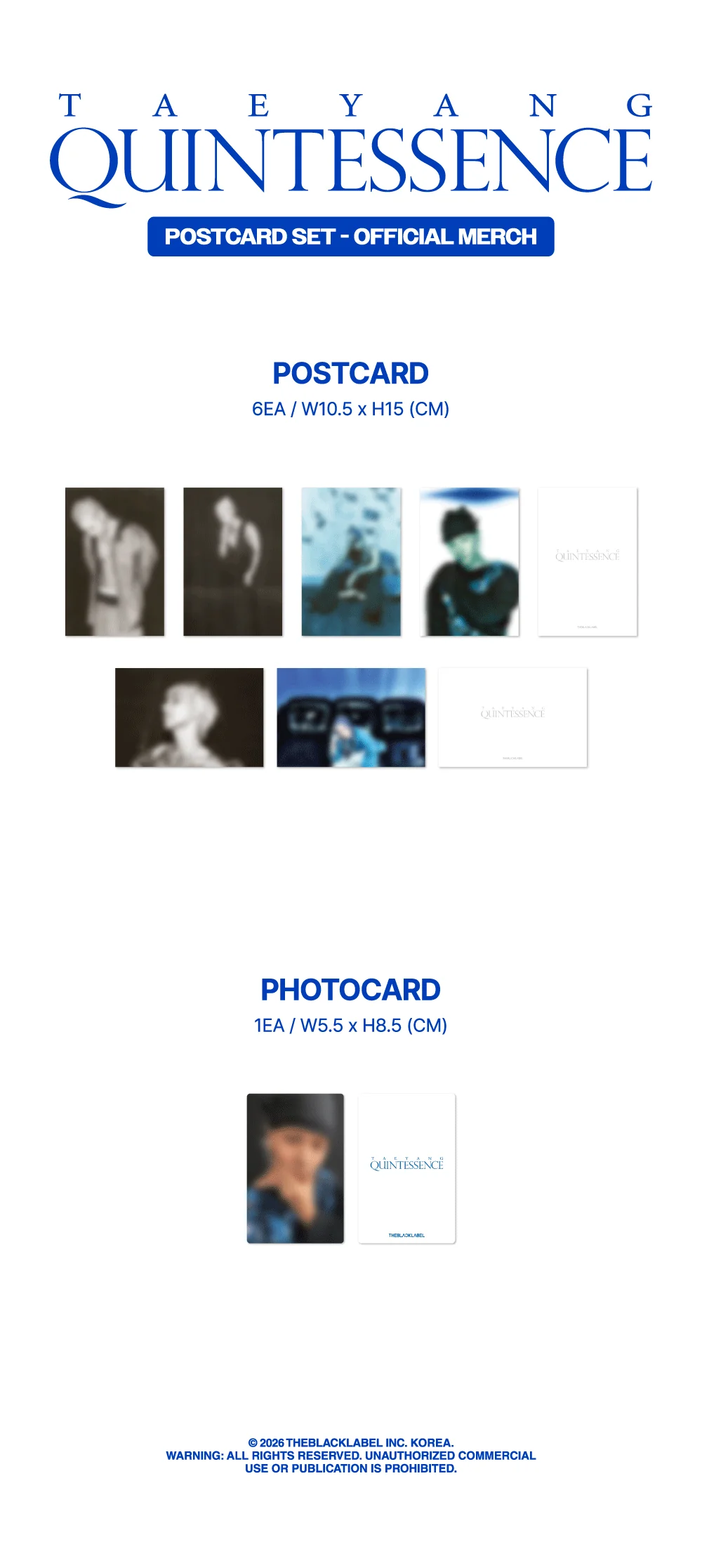 TAEYANG QUINTESSENCE Official Merch - POSTCARD SET - Image 2