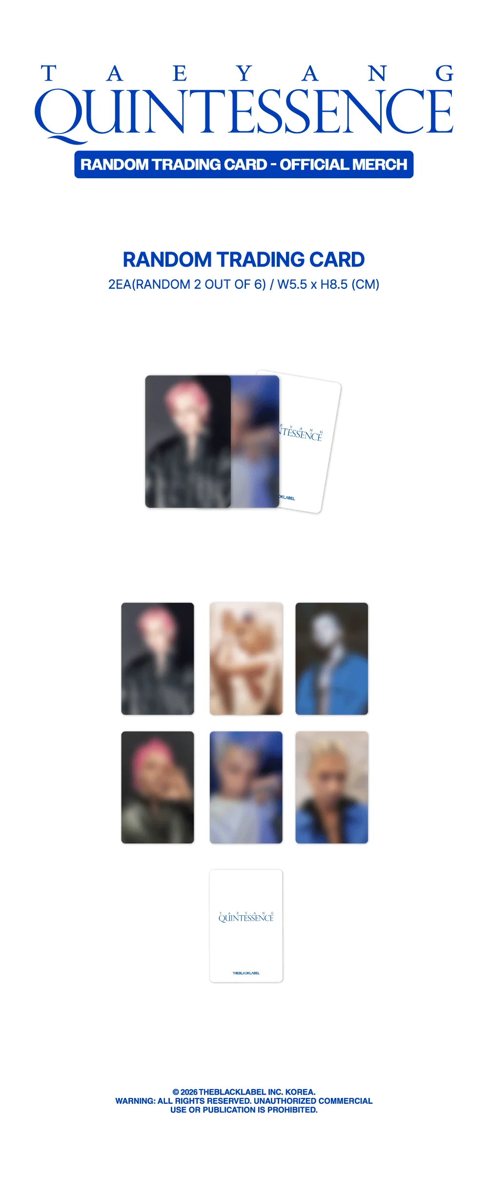 TAEYANG QUINTESSENCE Official Merch - RANDOM TRADING CARD - Image 2