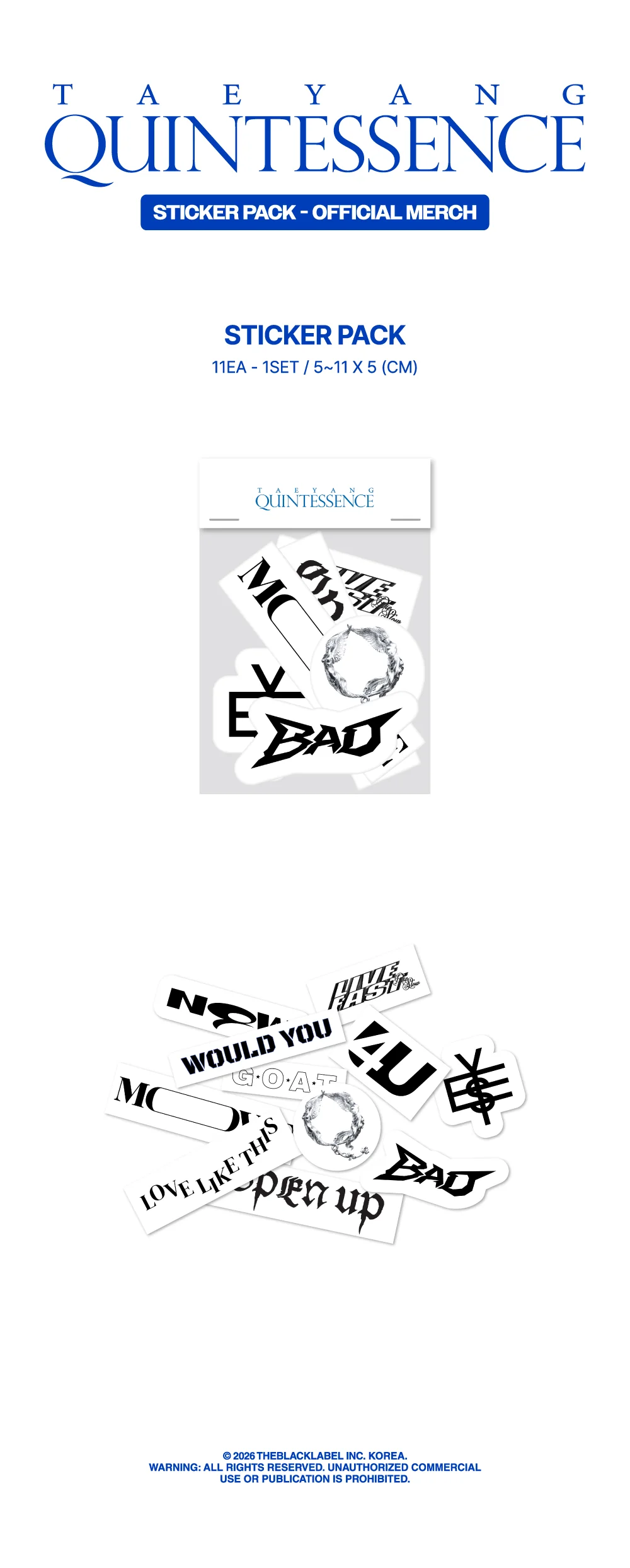 TAEYANG QUINTESSENCE Official Merch - STICKER PACK - Image 2