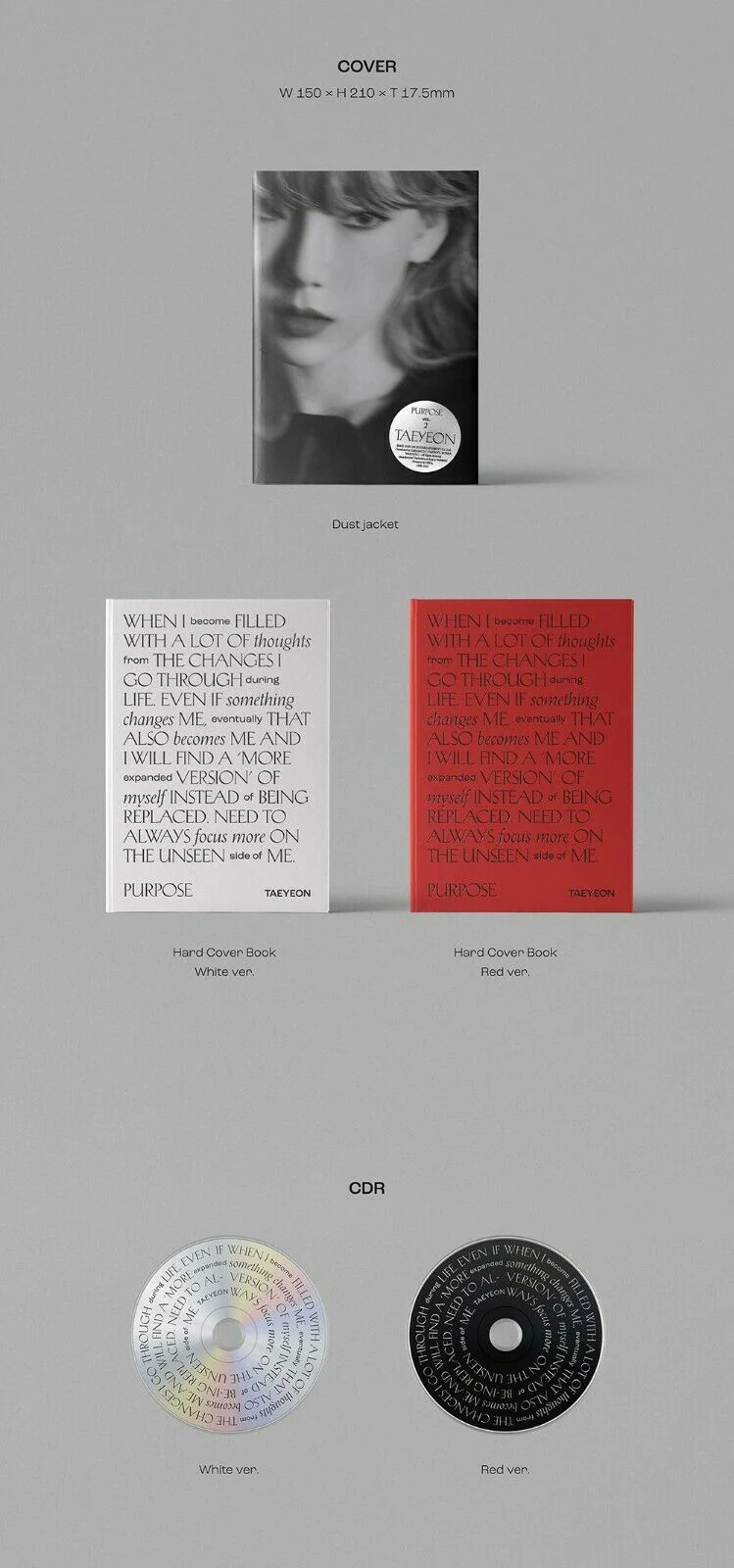 TAEYEON - Purpose [Random ver.] (Vol.2) Album+Double Side Extra Photocards Set - Image 3