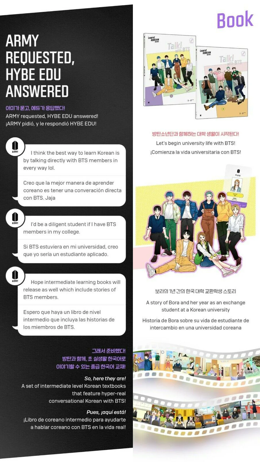 [Talk! with BTS] Learn! Korean Edu Series Study Book+Bora Marble+Pocket Book+Sticker - Image 4