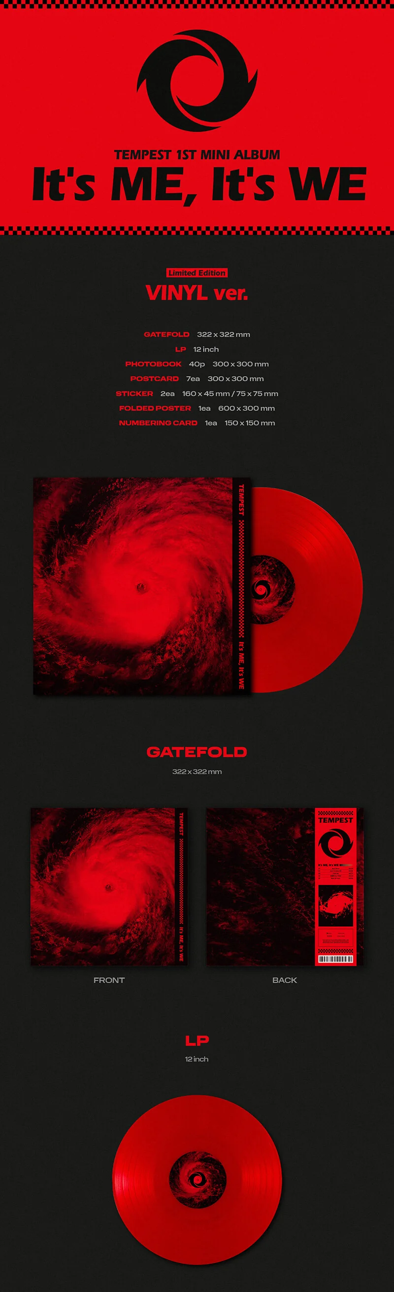 TEMPEST - 1st Mini Album It’s ME, It's WE [LP] (140g, Clear Red) - Image 2