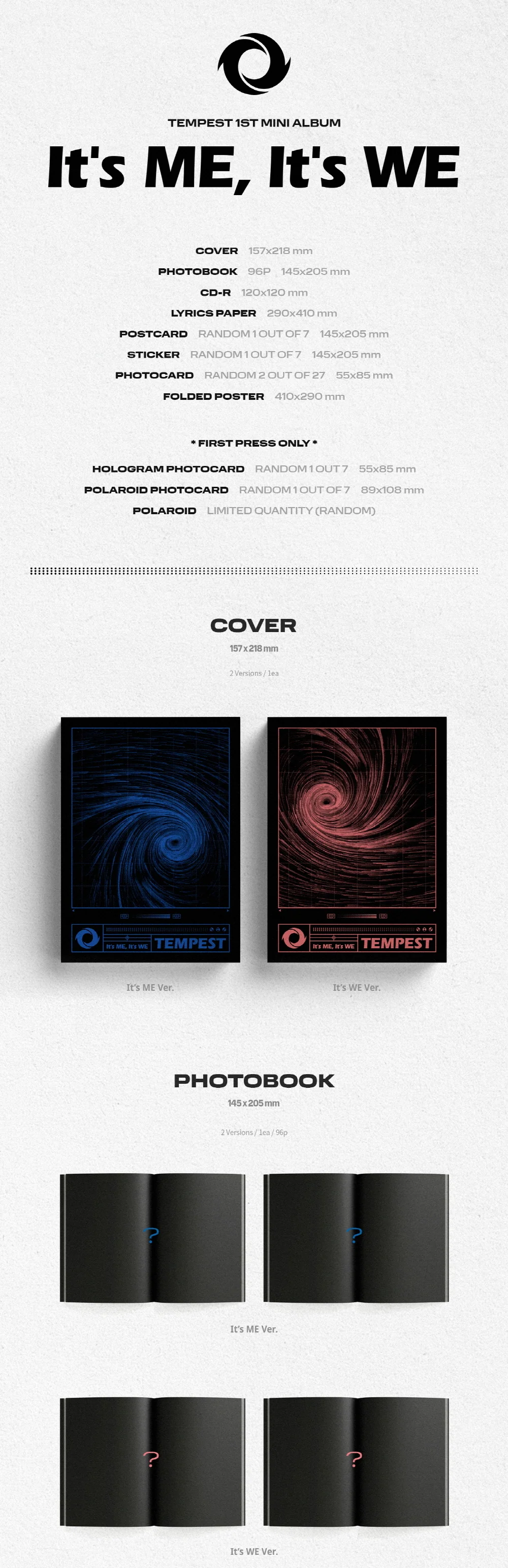 TEMPEST - It’s ME, It's WE (1st Mini) CD - Image 2