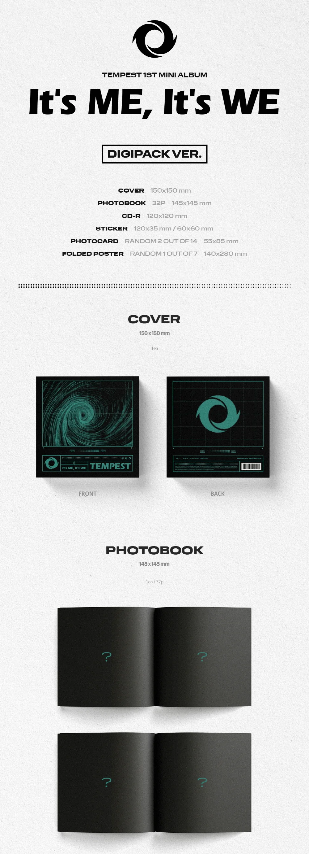 TEMPEST - It’s ME, It's WE [DIGIPACK Ver.]  (1st Mini) CD - Image 2