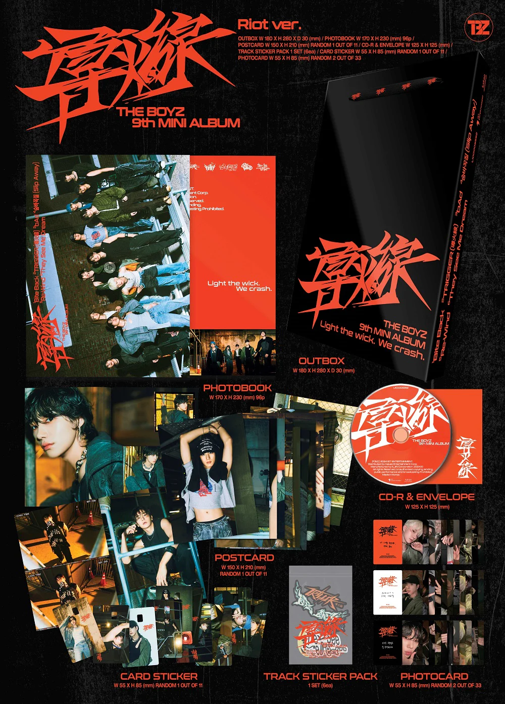 The Boyz - 9th Mini Album 導火線 Trigger CD+Extra Photocards Set - Image 4