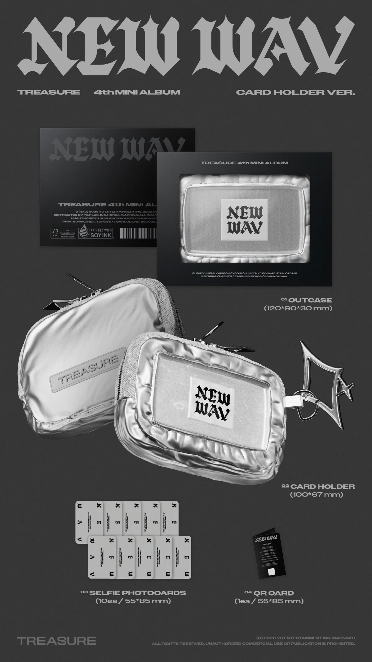 TREASURE - 4th Mini Album NEW WAV [CARD HOLDER VER.] Limited Edition - Image 2
