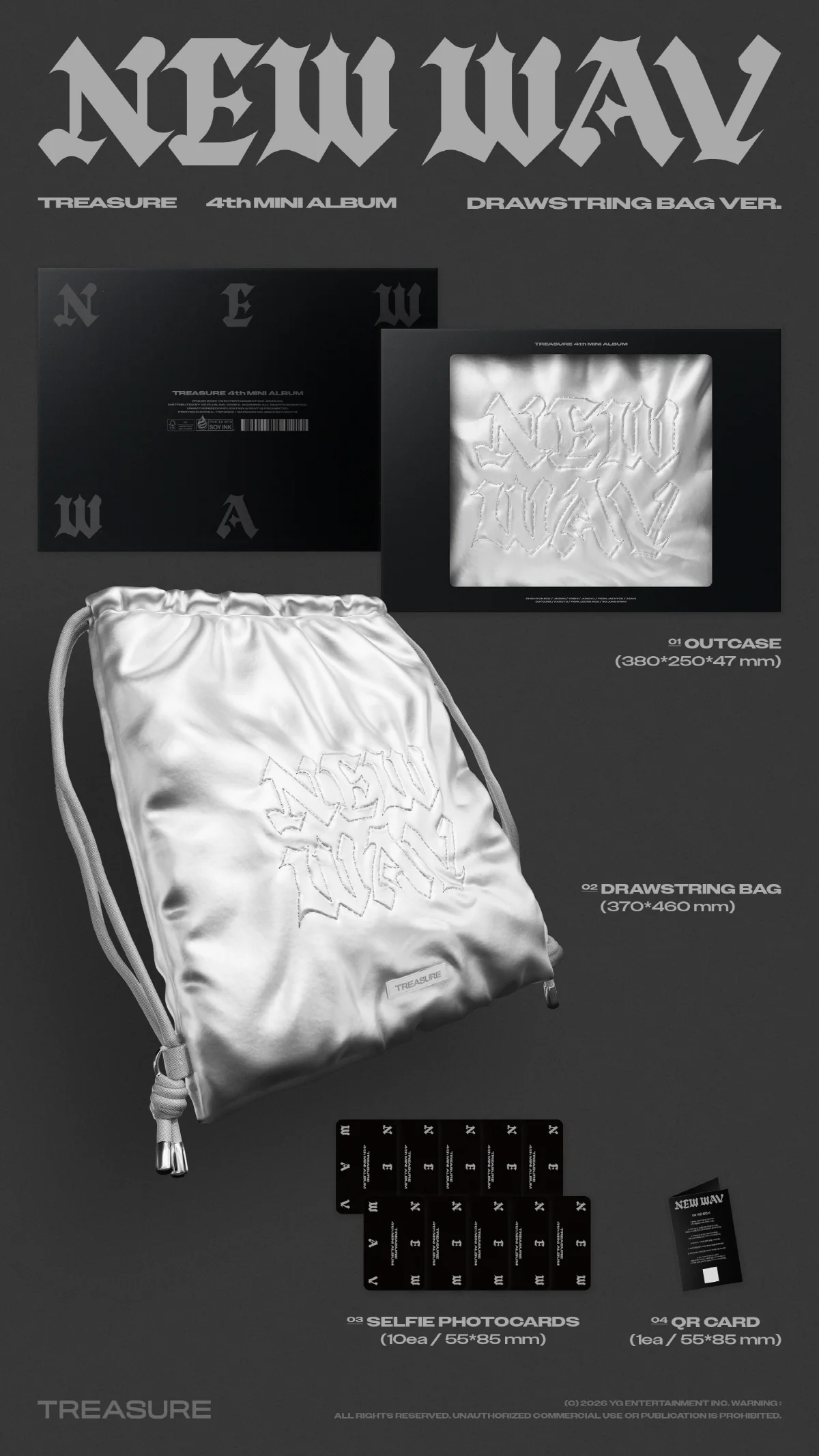 TREASURE - 4th Mini Album NEW WAV [DRAWSTRING BAG VER.] Limited Edition - Image 2