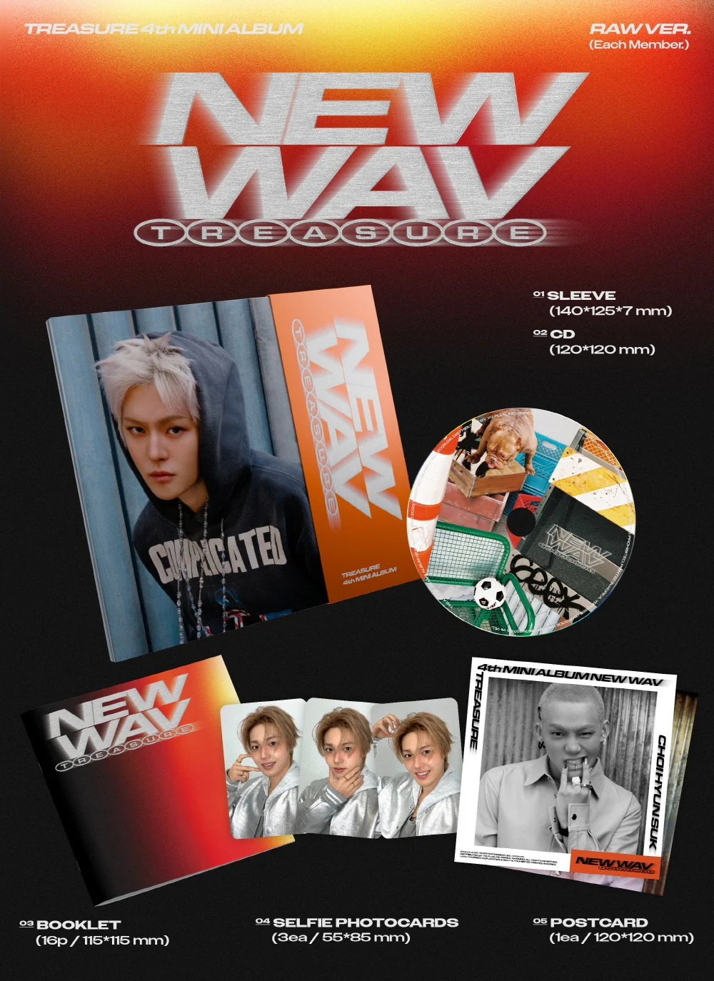 TREASURE - 4th Mini Album NEW WAV [RAW VER.] - Image 2