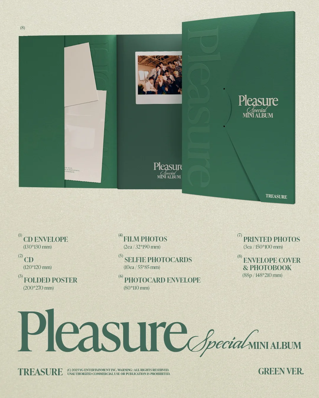 Treasure - Special Mini Album Pleasure Green version CD - Image 3
