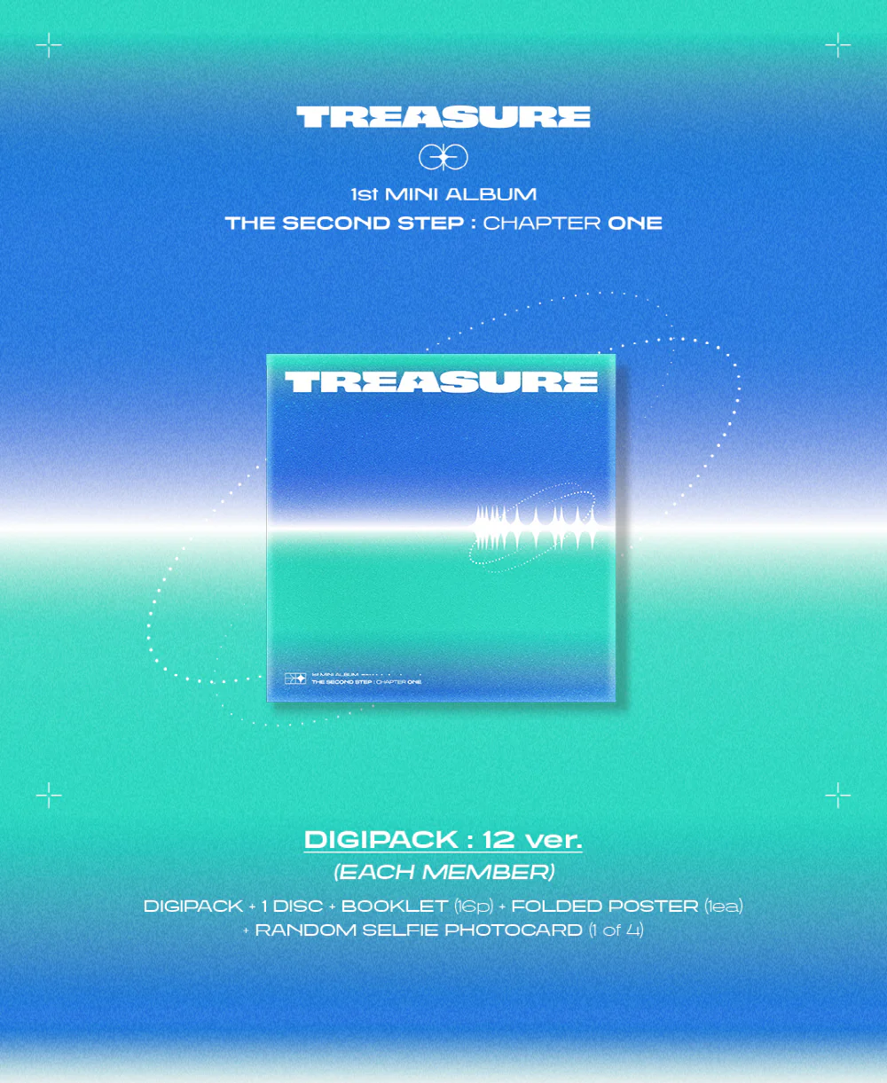 TREASURE - THE SECOND STEP : CHAPTER ONE (DIGIPACK ver.) (1st Mini Album) [Random ver.] +Extra Photocards Set