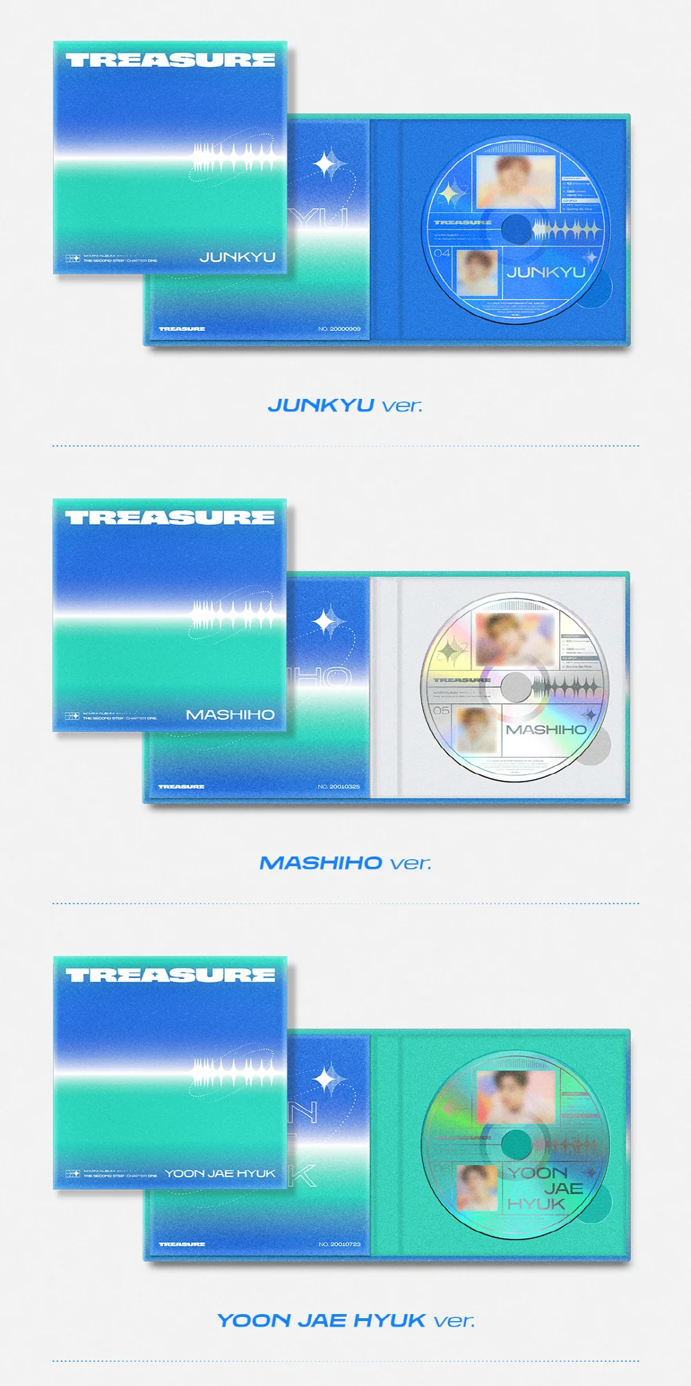 TREASURE - THE SECOND STEP : CHAPTER ONE (DIGIPACK ver.) (1st Mini Album) [Random ver.] +Extra Photocards Set - Image 3