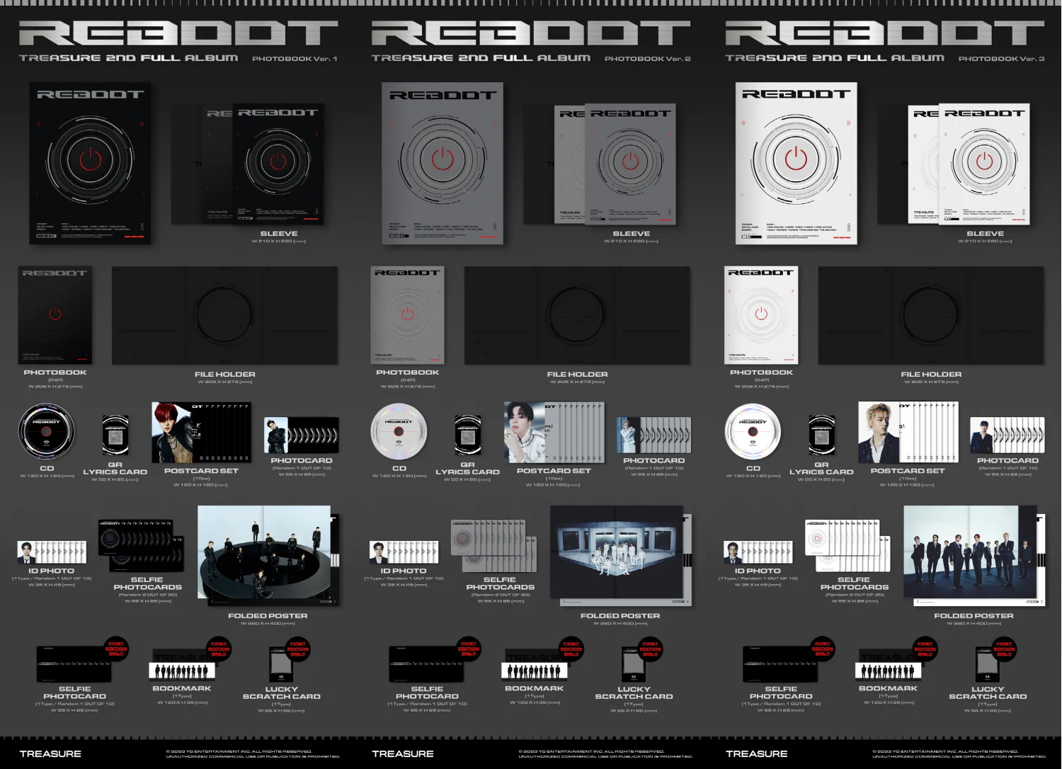 TREASURE  - Vol.2 REBOOT [PHOTOBOOK ver.] CD+Pre-Order Benefit - Image 2