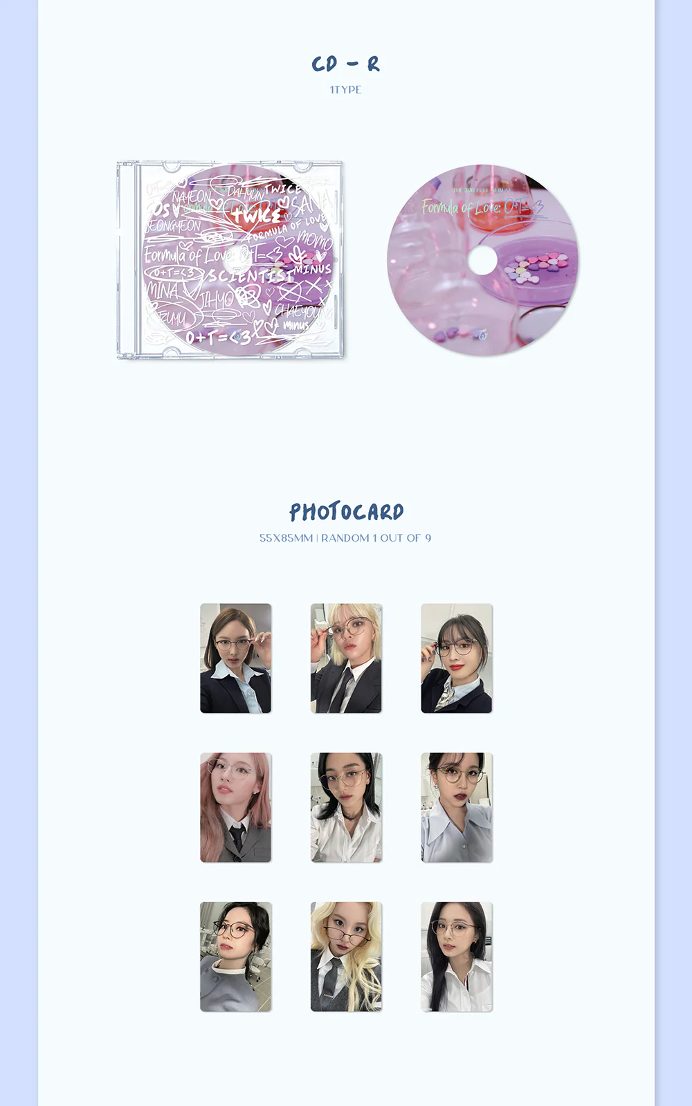 TWICE - Formula of Love:O+T=<3 [Result file ver.] Album+Extra Photocards Set - Image 3