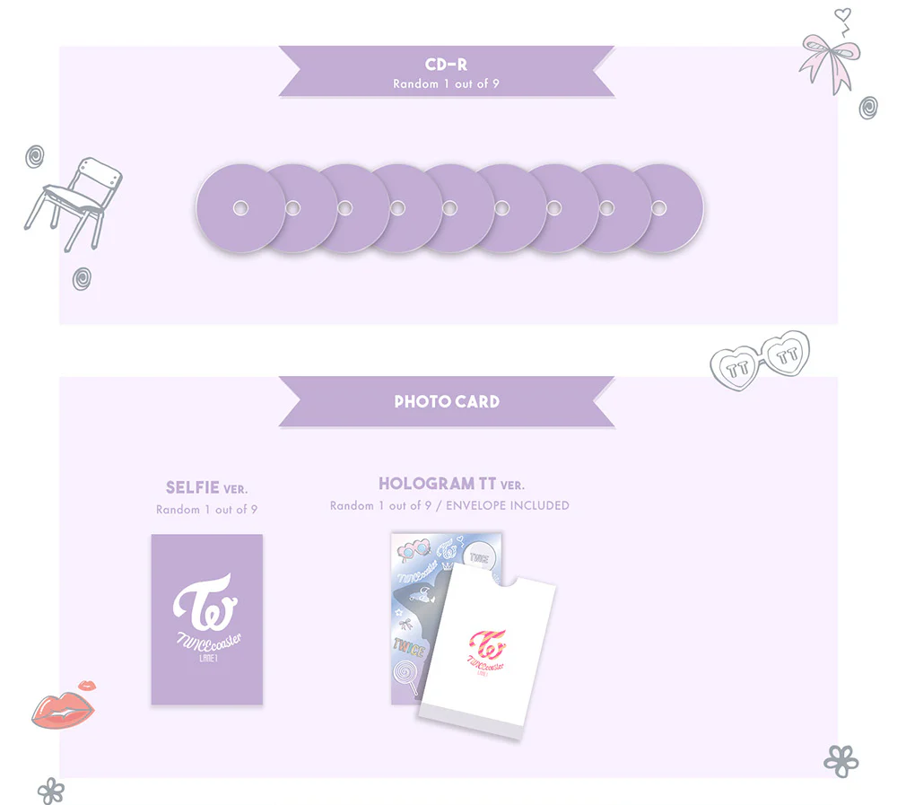 TWICE - TWICECOASTER : LANE 1 (3rd Mini Album) Album+Extra Photocards Set - Image 3