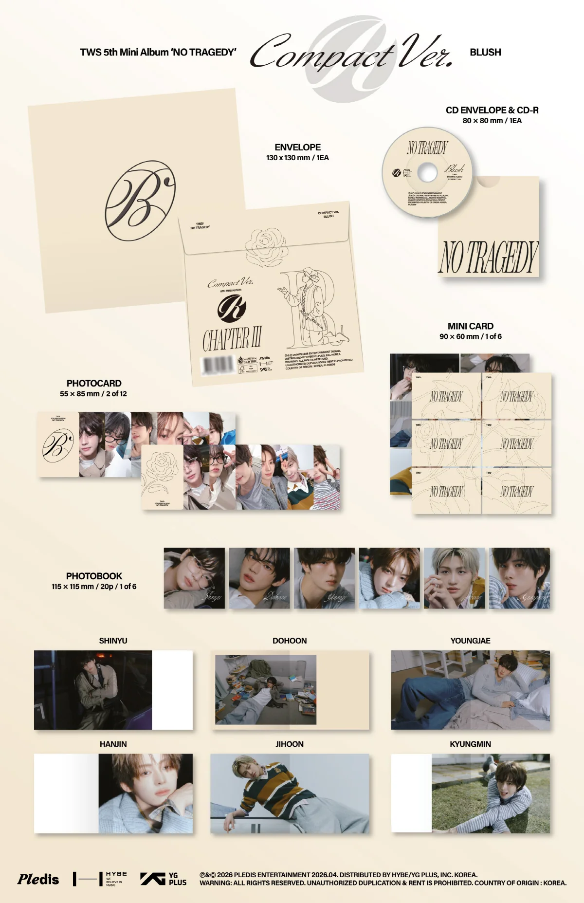 TWS - 5th Mini Album NO TRAGEDY [COMPACT BLUSH Ver.] - Image 2
