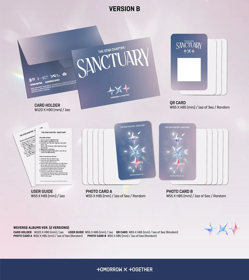 TXT - 7th Mini Album The Star Chapter : Sanctuary Weverse Albums version +Extra Photocards Set - Image 4