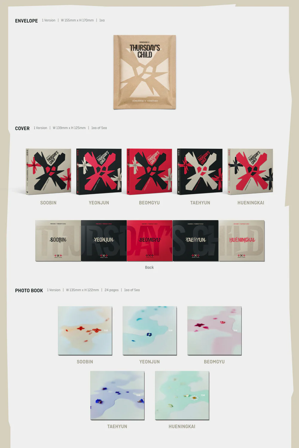 TXT TOMORROW X TOGETHER - minisode 2: Thursday's Child [TEAR ver.] 4th Mini Album+Free Gift (Random ver.) - Image 3
