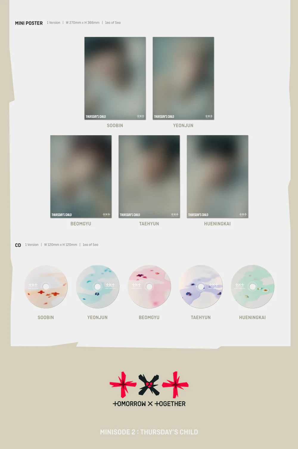 TXT TOMORROW X TOGETHER - minisode 2: Thursday's Child [TEAR ver.] 4th Mini Album+Free Gift (Random ver.) - Image 5