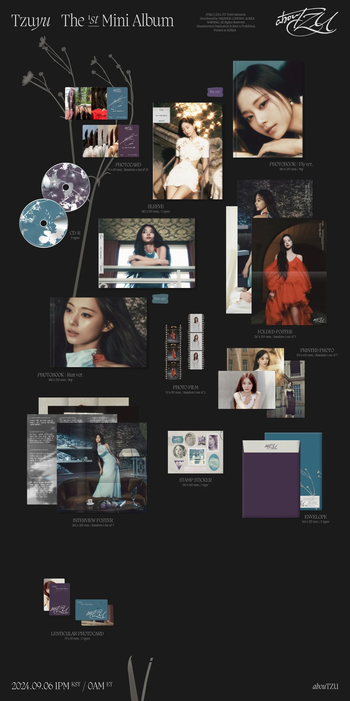 Tzuyu TWICE - abouTZU (1st Mini Album) CD+Free Gift - Image 2