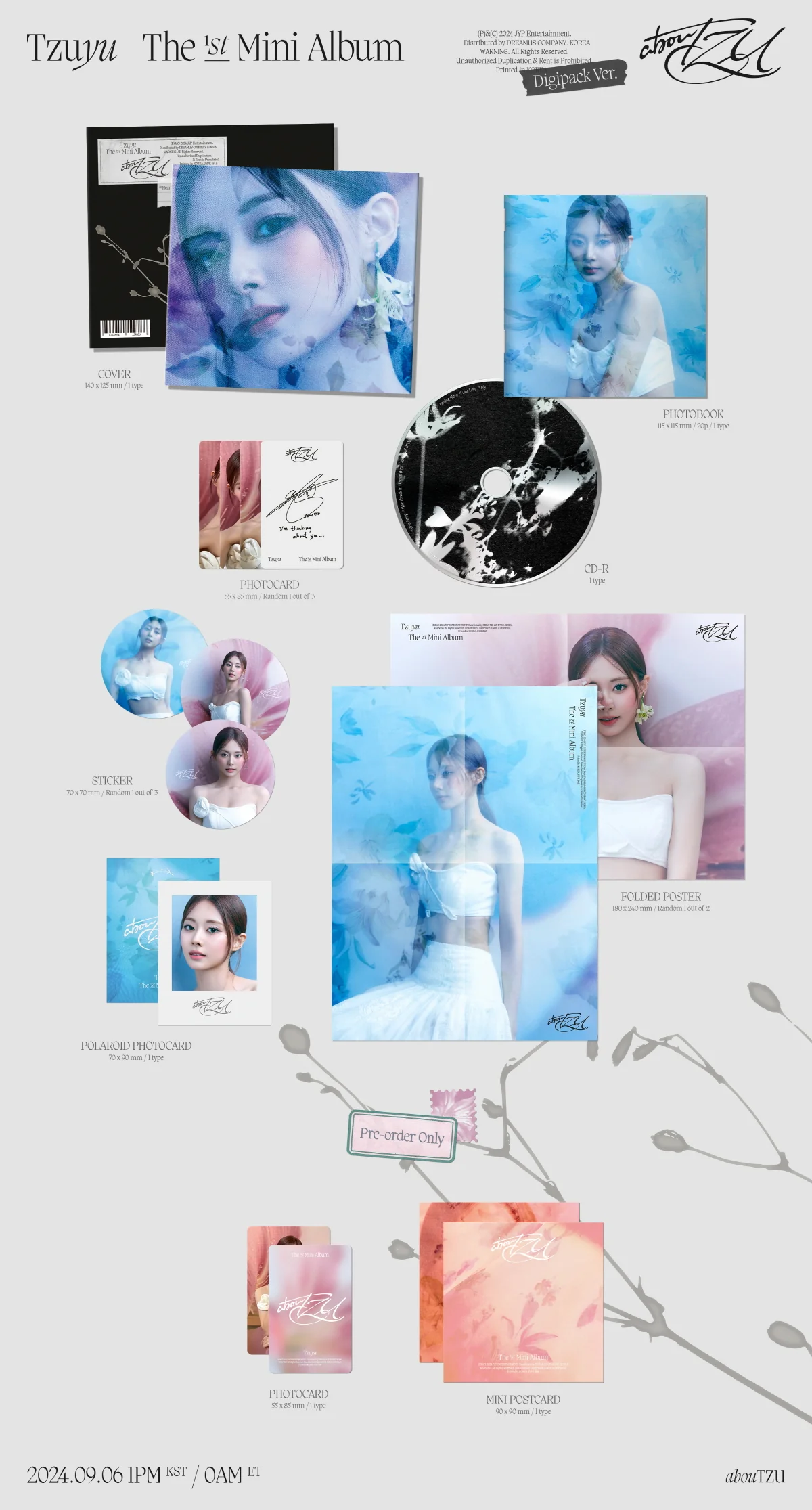 Tzuyu TWICE - abouTZU [Digipack ver.] Album+Pre-Order Gift - Image 2