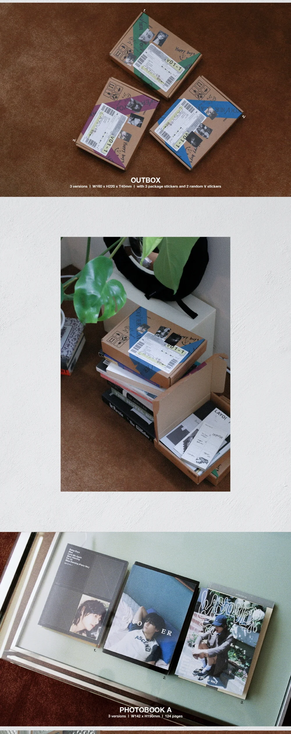 V BTS - Layover Album SET + Weverse Albums ver. (4 ver. SET) - Image 3