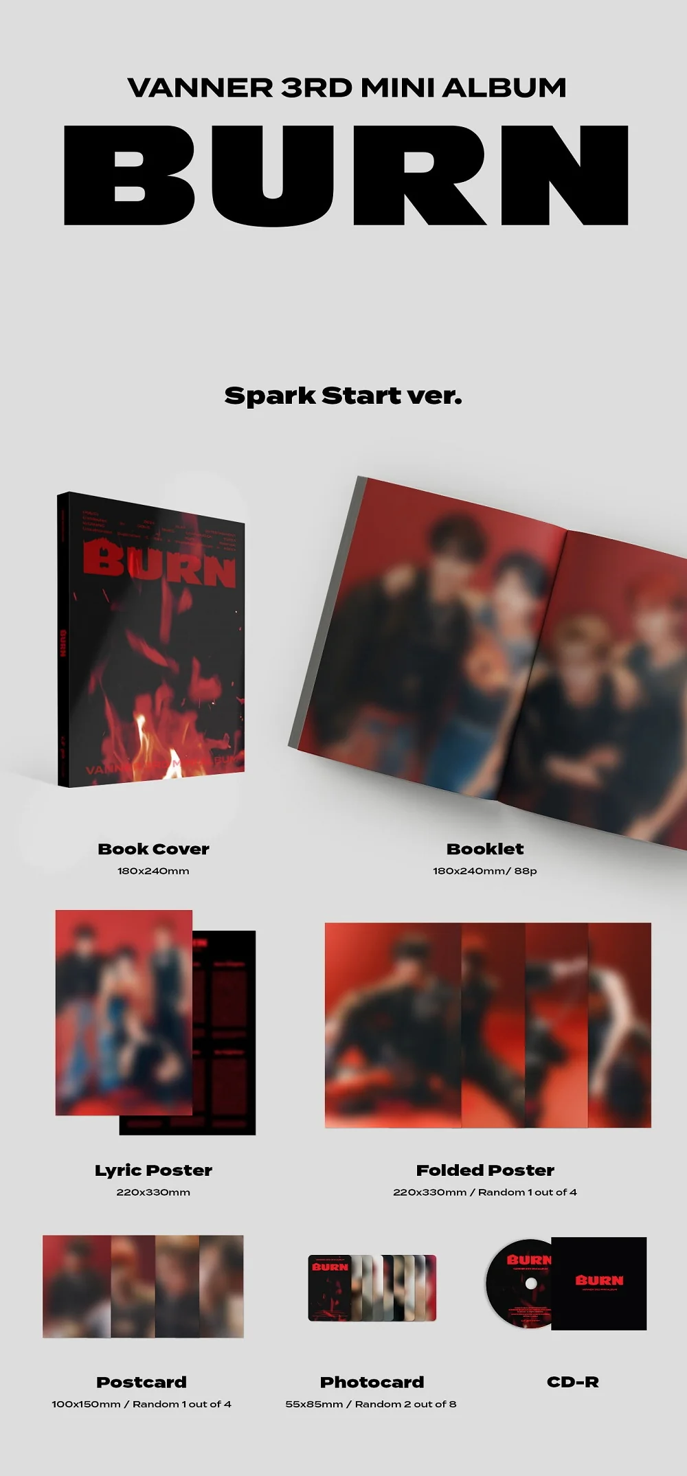 VANNER - 3rd Mini Album Burn CD+Pre-Order Gift - Image 2